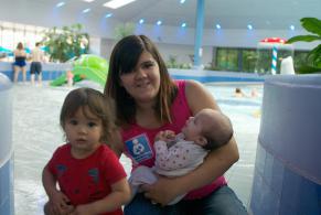 Mother and children at Crown Pools